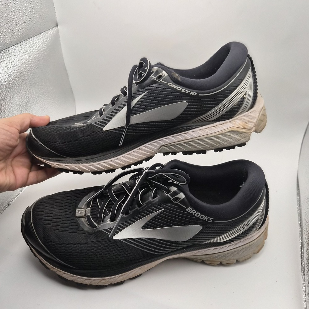 Brooks Ghost 10 Men's Running Shoes Black/Silver Size 10 D - Picture 4 of 9